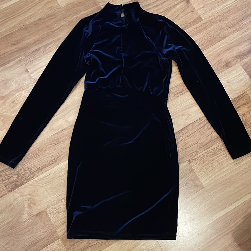 Charlotte Russe Navy Long Sleeve Dress